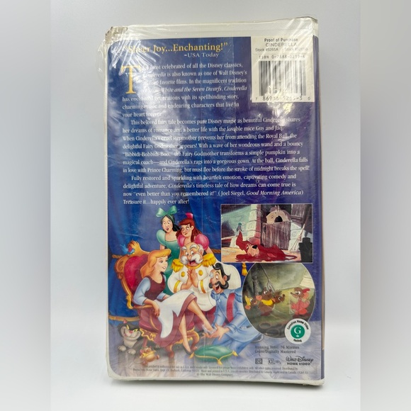 CINDERELLA 1995 VHS CLAMSHELL FACTORY SEALED WALT DISNEY MASTERPIECE COLLECTION - Picture 5 of 6
